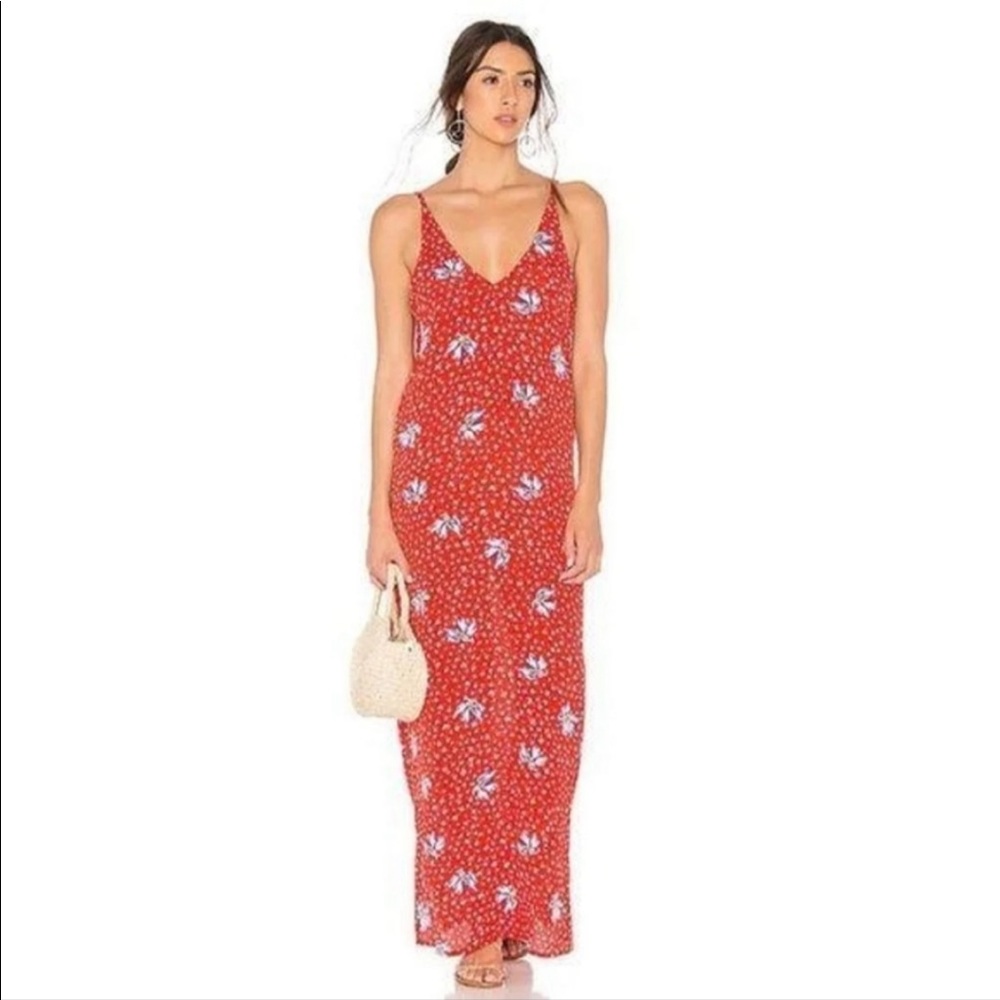 Beach Riot Red & Blue Floral Mila Dress. NWT.